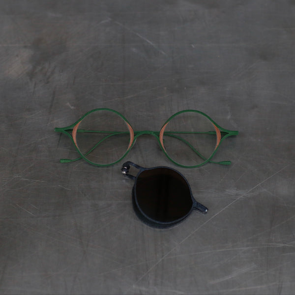 Rigards x The Viridi-Anne collaboration detachable sunglasses RG1022TVA collection RG-RG1022TVA-SLQTHKTMQTL dark green & bronze frame, midnight black frame, transparent lens + bronze blue lens